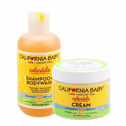 【2件】California Baby 美国加州宝宝金盏花洗浴液+面霜 海外本土原版