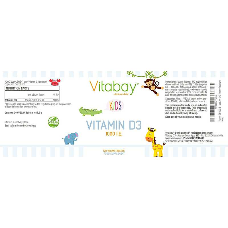 Vitabay ¹VitabayͯάD3׽Ƭ240Ƭ Ȿԭ