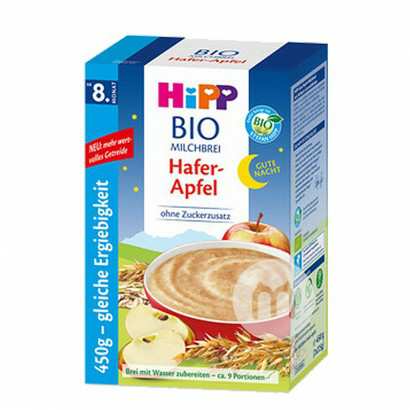 【4件】HiPP 德国喜宝有机燕麦苹果晚安米粉8个月以上450g 海外本土原版