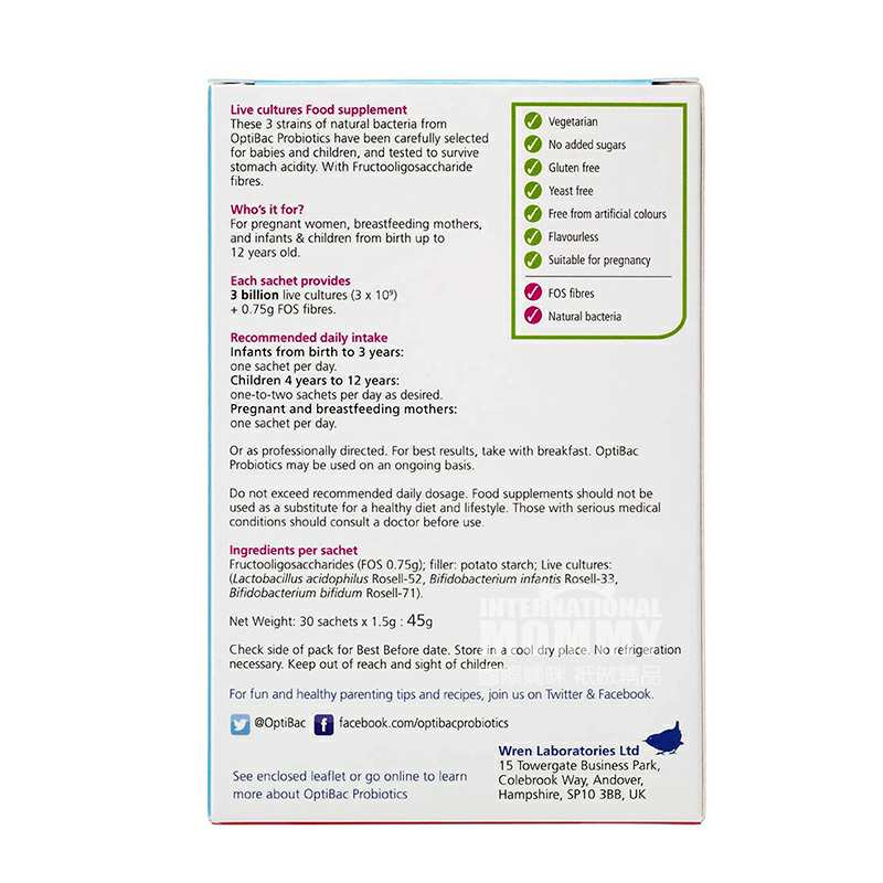 OptiBac probiotics Ӣ��Optibac probioticsӤ�׶������� ���Ȿ��ԭ��