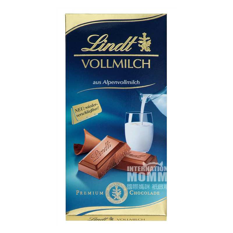 lindt 法国瑞士莲阿尔卑斯牛奶巧克力100g 海外本土原版
