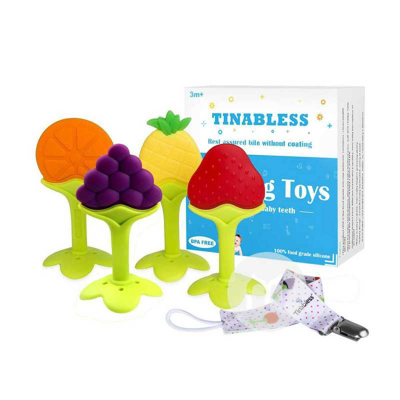 TINABLESS 美国TINABLESS宝宝软硅胶水果牙胶玩具套装 ...