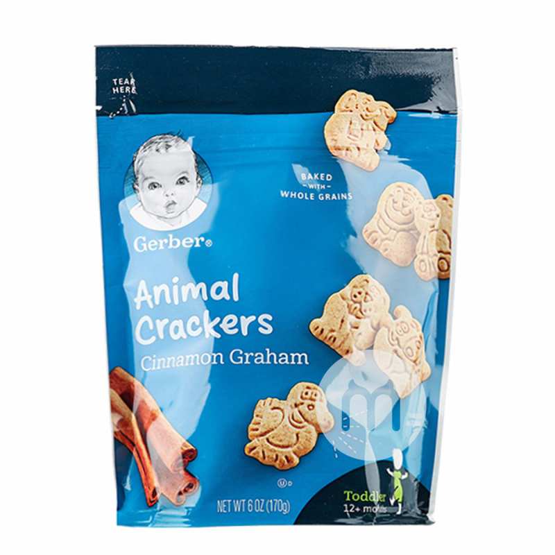 Gerber 美国嘉宝饼干肉桂全麦动物图案 海外本土原版