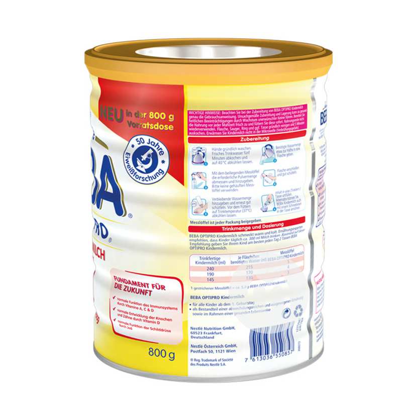 BEBA �¹�ȸ�������ܶ�Ӥ���̷�1+�� 800g*4 �¹�����ԭ��