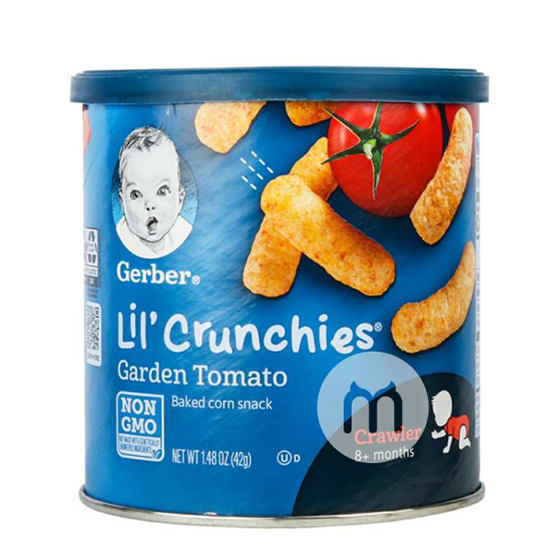 Gerber 美国嘉宝婴幼儿辅食手指泡芙田园番茄味三段8个月以上42g 海外本土原版