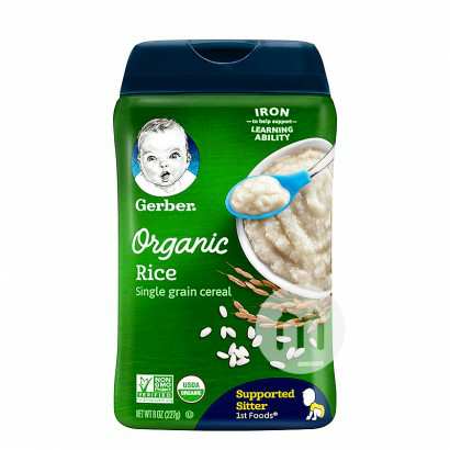 Gerber 美国嘉宝婴幼儿辅食有机大米米粉一段6个月以上227g 海外本土原版
