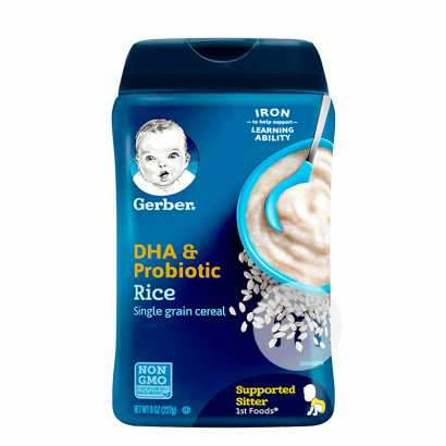 Gerber 美国嘉宝DHA益生菌大米粉一段6个月以上227g/罐 海外本土原版