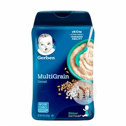 Gerber 美国嘉宝婴幼儿辅食混合谷物米粉二段6个月以上227g 海外本土原版