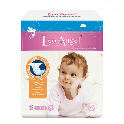 Leo Angel 英国狮子座天使婴儿纸尿裤S码 70片 英国本土原版