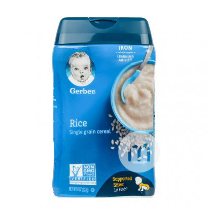 Gerber 美国嘉宝婴幼儿辅食纯大米米粉一段6个月以上227g 海外本土原版