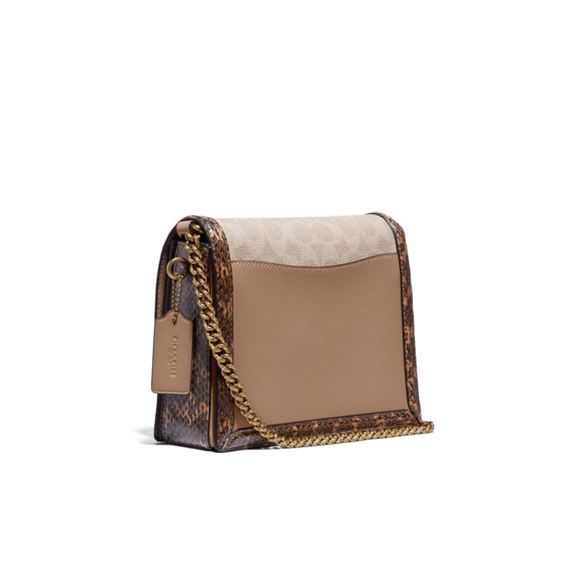 coach 美国蔻驰蛇纹印花单肩包 老花拼蛇皮 海外本土原版