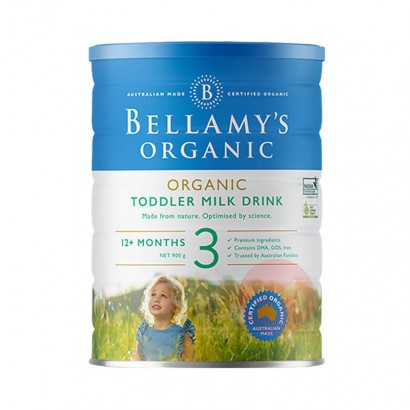 【限时赠礼】BELLAMY`S 澳洲贝拉米有机婴儿奶粉3段 12个月以上 900g 澳洲本土原版