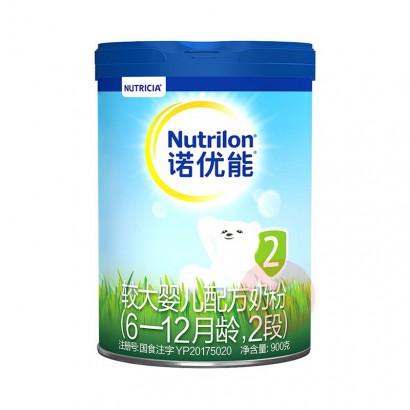 【38赠礼】Nutrilon 诺优能pro较大婴儿奶粉2段 900g 6-12个月