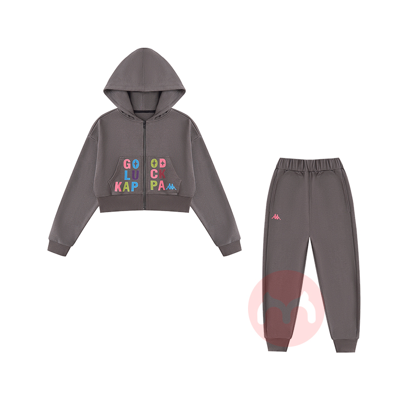 Kappa Kids 卡帕女童新款连帽卫衣套装