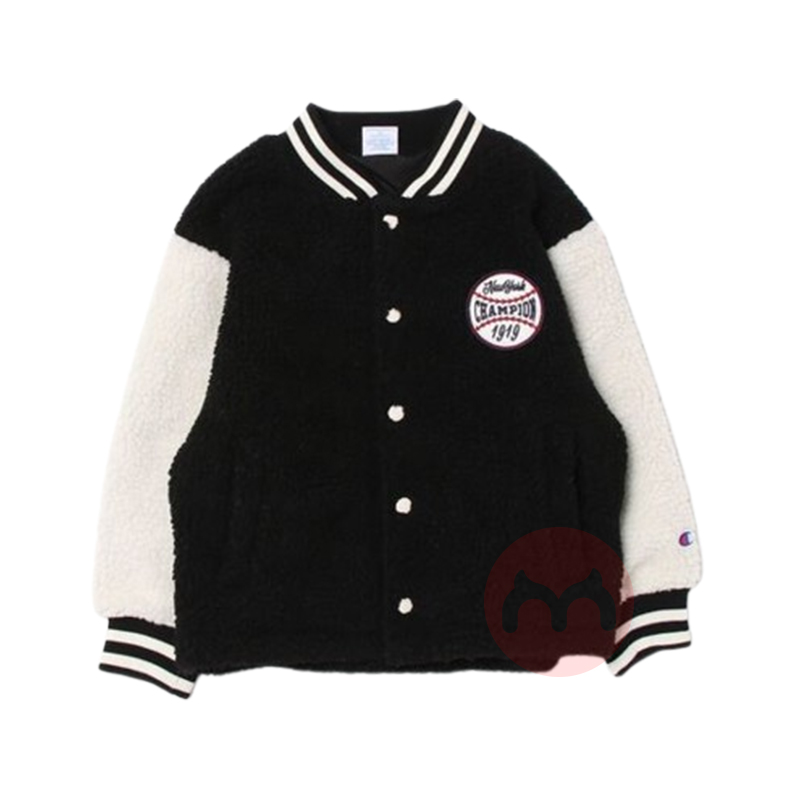 Champion 美国冠军儿童棒球刺绣摇粒绒棒球服 黑色 海外本土原版