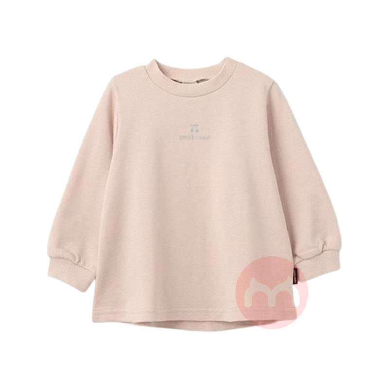 petit main 日本petit main儿童素色字母少女运动衫 浅粉色 海外本土原版