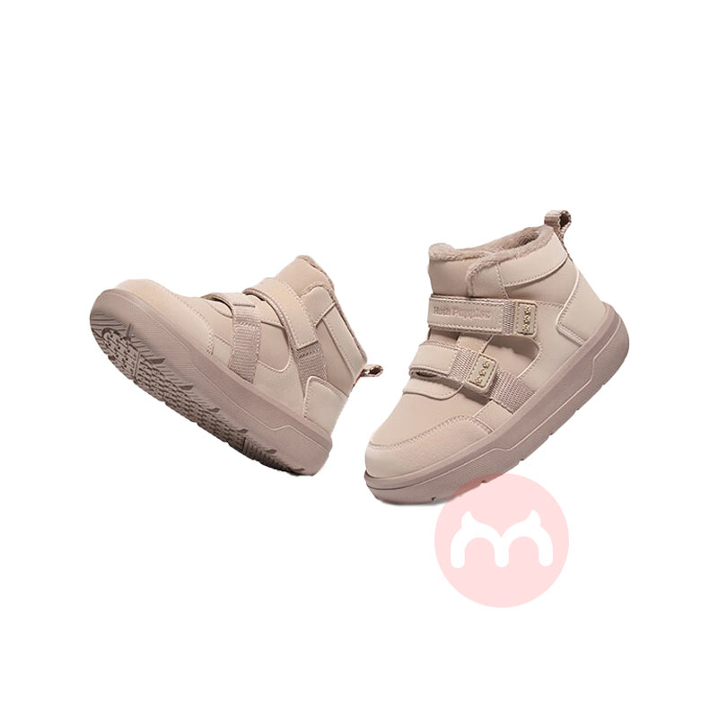 Hush Puppies 暇步士儿童冬季新款加绒保暖魔术贴跑步休闲鞋