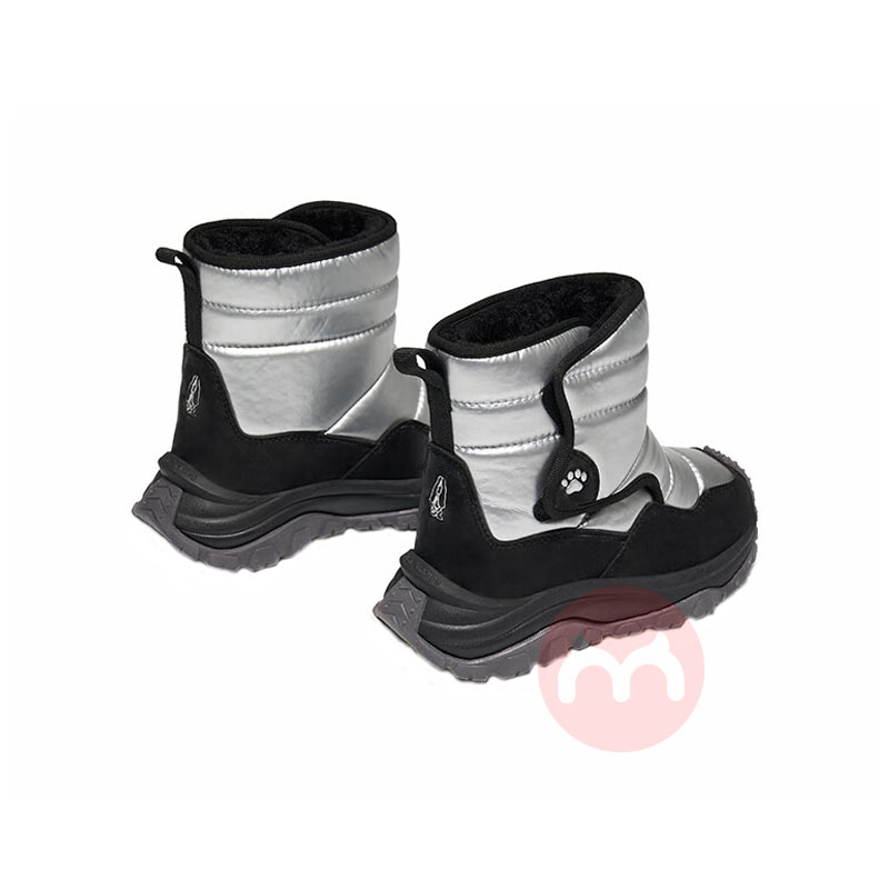 Hush Puppies 暇步士儿童冬季防滑保暖雪地靴 银色