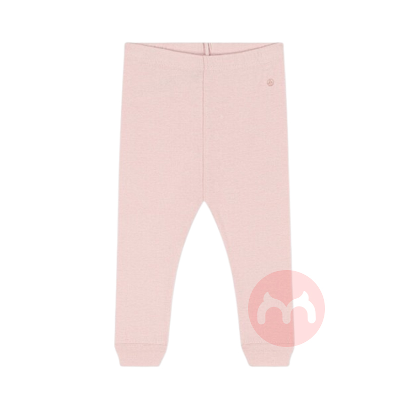 PETIT BATEAU 法国小帆船儿童小版素色针织罗纹裤 浅粉色 海外本土原版