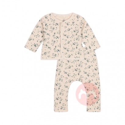 PETIT BATEAU 法国小帆船小鸟花朵印花婴儿两件套 海外本土原...