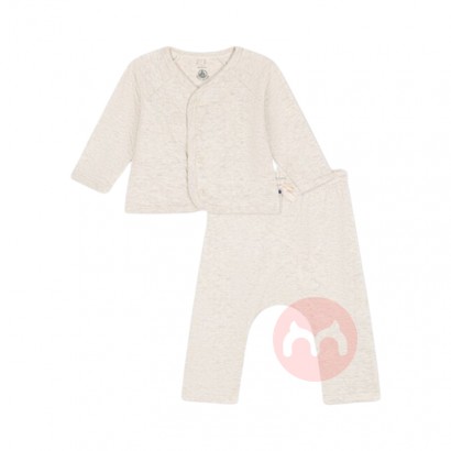 PETIT BATEAU 法国小帆船素色绗缝套装婴儿两件套 海外本土原...