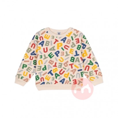 PETIT BATEAU 法国小帆船儿童大版彩色随机字母印花卫衣 海外...