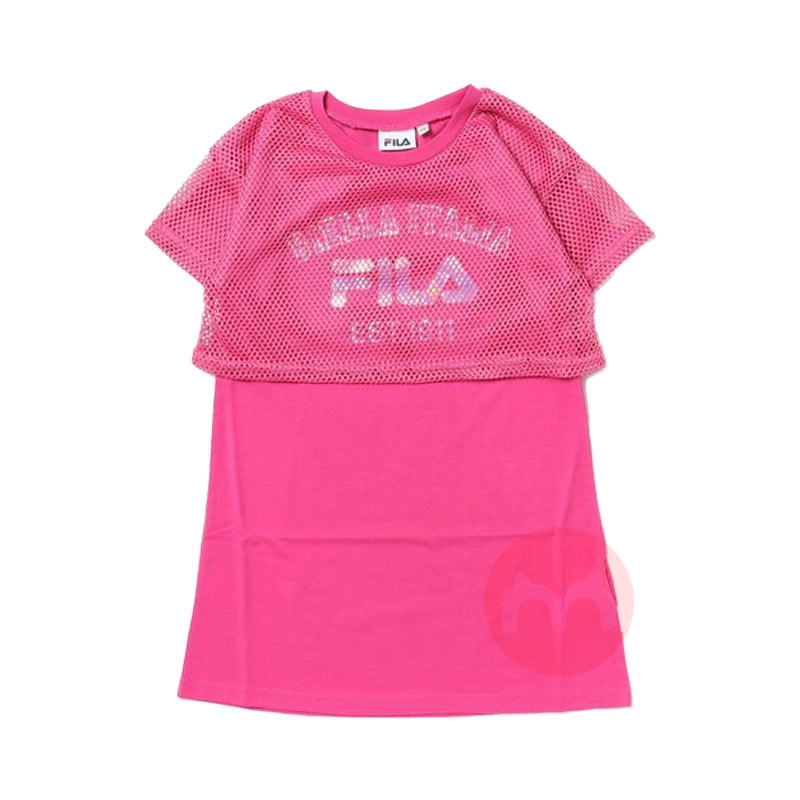 FILA 意大利斐乐儿童网状分层连衣裙 海外本土原版