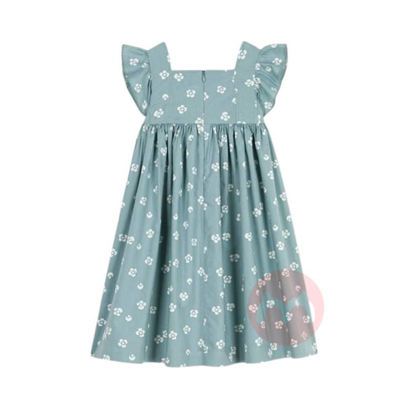 PETIT BATEAU 法国小帆船儿童大版清爽花纹荷叶边袖子连衣裙 海外本土原版