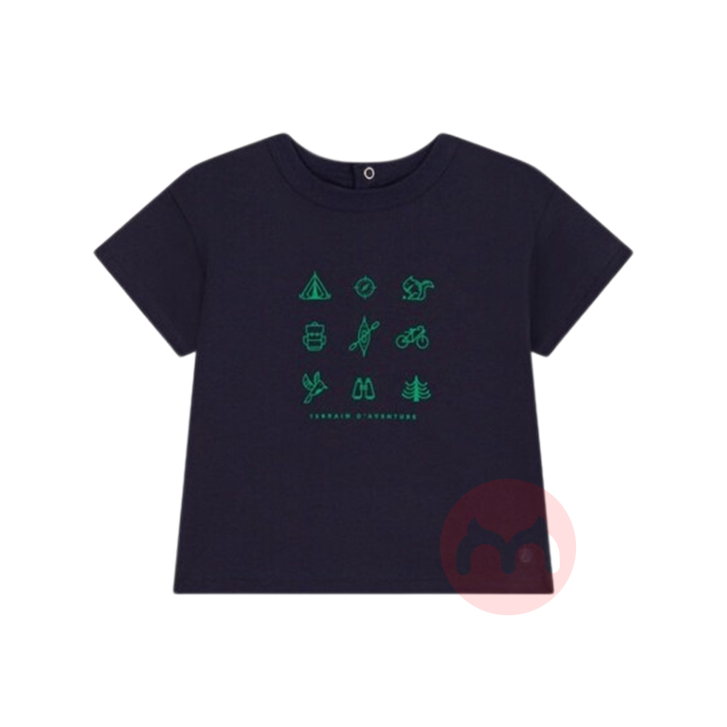 PETIT BATEAU СͯС󱳰ťлӡT ɫ Ȿԭ
