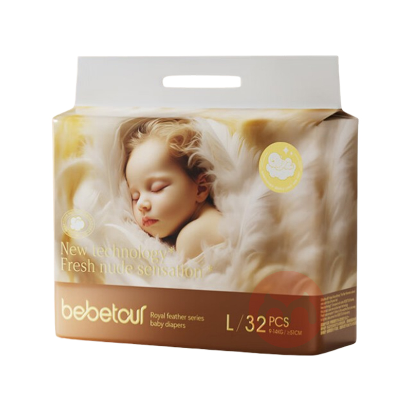 BEBETOUR 碧芭皇家羽毛系列新裸感婴儿纸尿裤L码 32片 9-14kg