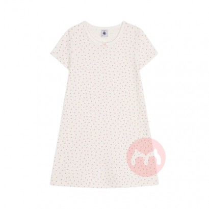 PETIT BATEAU 法国小帆船儿童中款心形印花短袖睡衣裙 海外本...