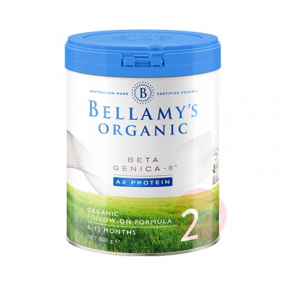 Bellamy`s 澳洲贝拉米白金版有机A2蛋白婴幼儿奶粉2段 6-12个月 800g 澳洲本土原版