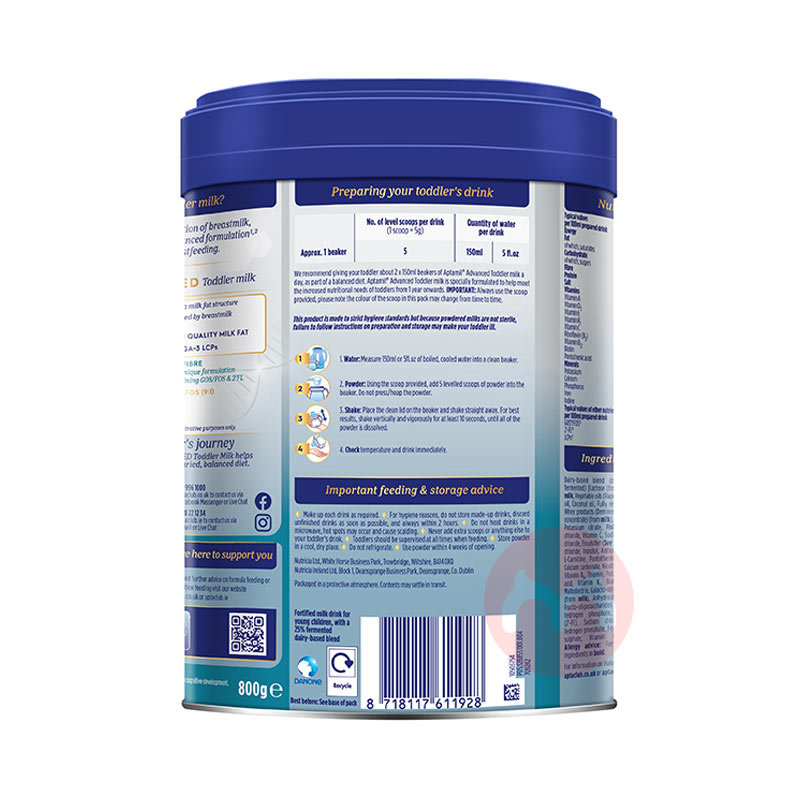 Aptamil Ӣ׽Ӥ׶̷3 1-3 800g Ӣԭ