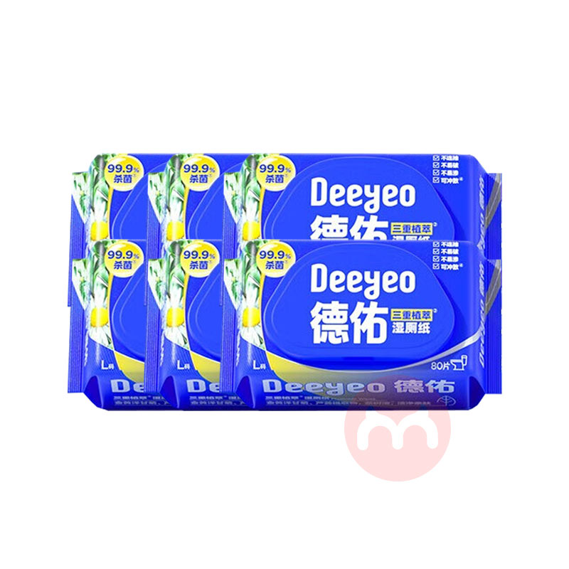 Deeyeo ��������ֲ��ʪ��ֽ 80Ƭ*6��