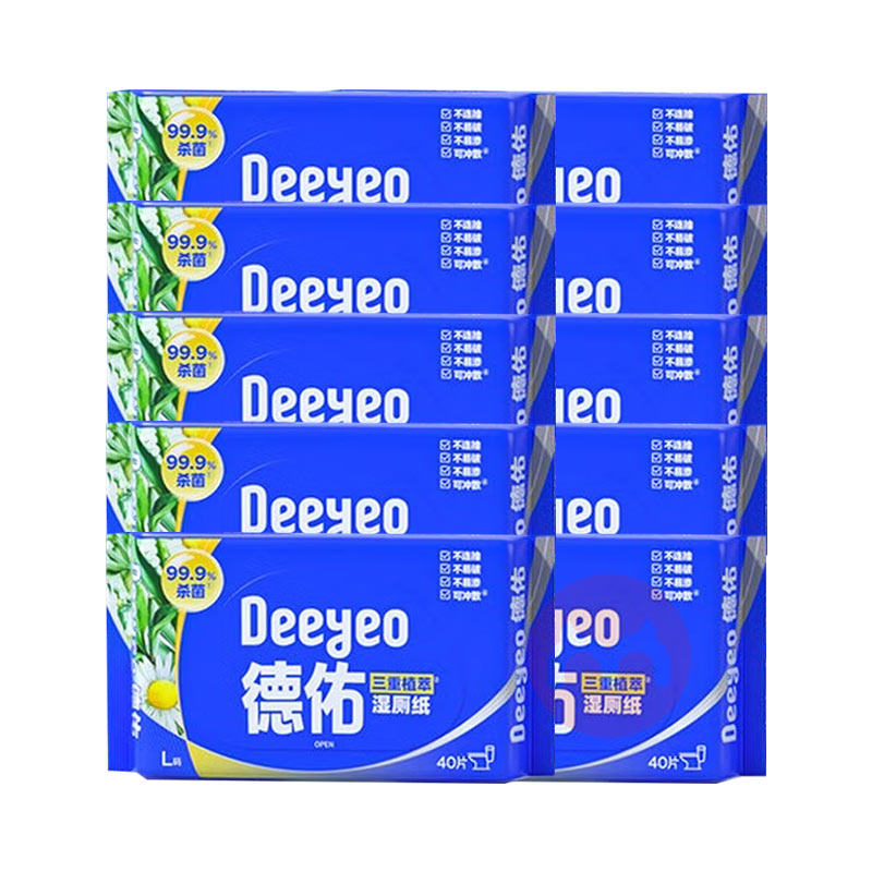 Deeyeo ��������ֲ��ʪ��ֽ������ 40Ƭ*10��