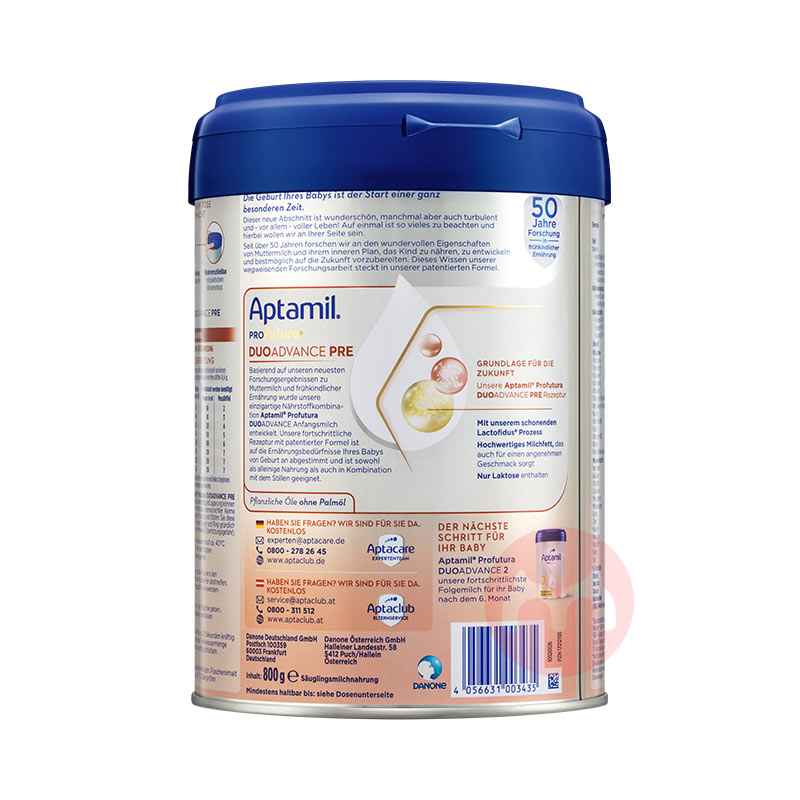 ����΢ĥ��Aptamil �¹��������׽��˫��HMOӤ�׶��̷�pre�� 0-6���� 800g �¹�����ԭ��