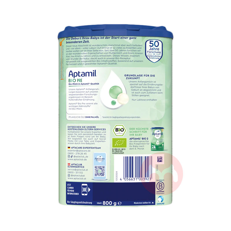 Aptamil �¹��������л�Ӥ�׶��̷�pre�� 0�������� 800g �¹�����ԭ��