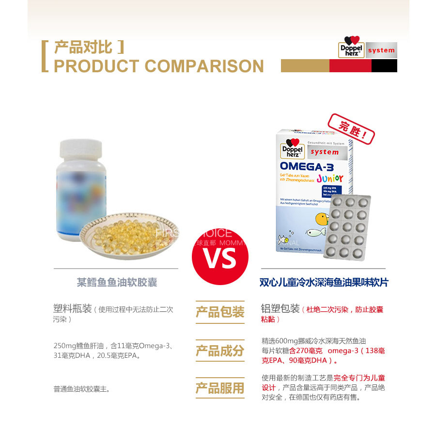 Doppelherz �¹�˫��Systemϵ�ж�ͯ�����DHA�׽�Ƭ ���Ȿ��ԭ�棨2���Ż��ײͣ�