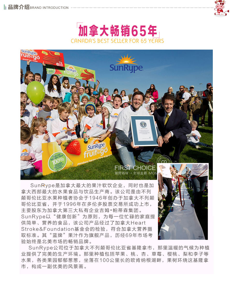 Sunrype ���ô�Sunrype Fruit to go 100%����Ȼˮ������Ƥ6֧װ ���Ȿ��ԭ��