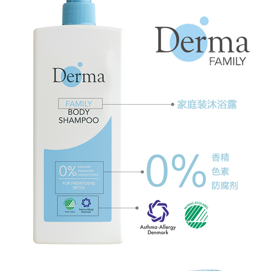 derma 丹麦德玛家庭装沐浴露 785ml 海外本土原版